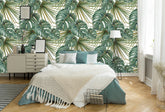 Palm and Deliciosa Leaves Tropical  Wallpaper
